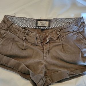 Brown denim shorts